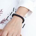 thumbnail image 4 of Pulsera de piedra de subgrafito con personalidad, pulsera de cuentas redondas de un solo círculo para hombres y mujeres, pulsera de moda, 4 of 5