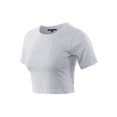 thumbnail image 2 of A2Y Women's Basic Casual Crew Neck Short Sleeve Crop Tops T Shirts Heather Grey S, 2 of 3