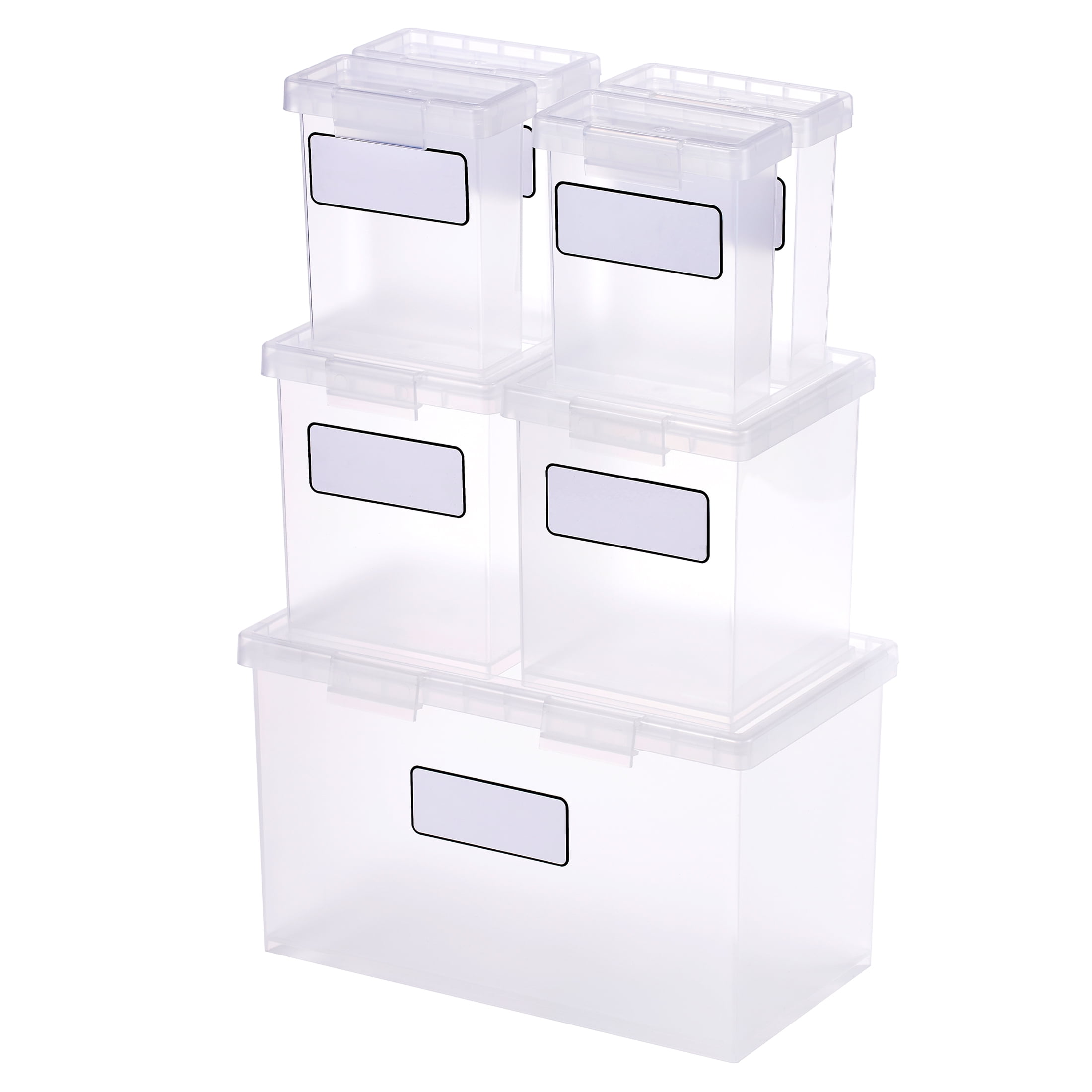 Bostitch Konnect, Nest Box, Small, Medium & Large Containers, Plastic, Stackable, Bundle, Clear, 7 Count