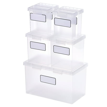 Bostitch Konnect Nest Clear Boxes, Stacking/Nesting, 7-Piece Bundle, 1 Large, 2 Medium, 4 Small