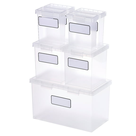 Bostitch Konnect Nest Clear Boxes, Stacking/Nesting, 7-Piece Bundle, 1 Large, 2 Medium, 4 Small