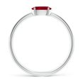 thumbnail image 2 of ANGARA Natural Oval Ruby Off-Centered Solitaire Ring With Diamonds in 925 Sterling Silver for Women (Size-6x4mm) | July Birthstone, Birthday, Anniversary, Jewelry Gift for Women | Natural Ruby Ring, 2 of 9