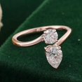 thumbnail image 6 of solitaire jewels 2TCW Pear and Round Moissanite Toi Et Moi Engagement Ring For Women, 18K Rose Gold, 6 of 7
