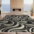 thumbnail image 2 of Design&I 8'x10' Washable Area Rug Extra Large Skid-Resistant Low Profile Abstract Asymmetrical Curves Bold Lines Crisp Lightweight Minimalist for Living Room, Family, 2 of 7