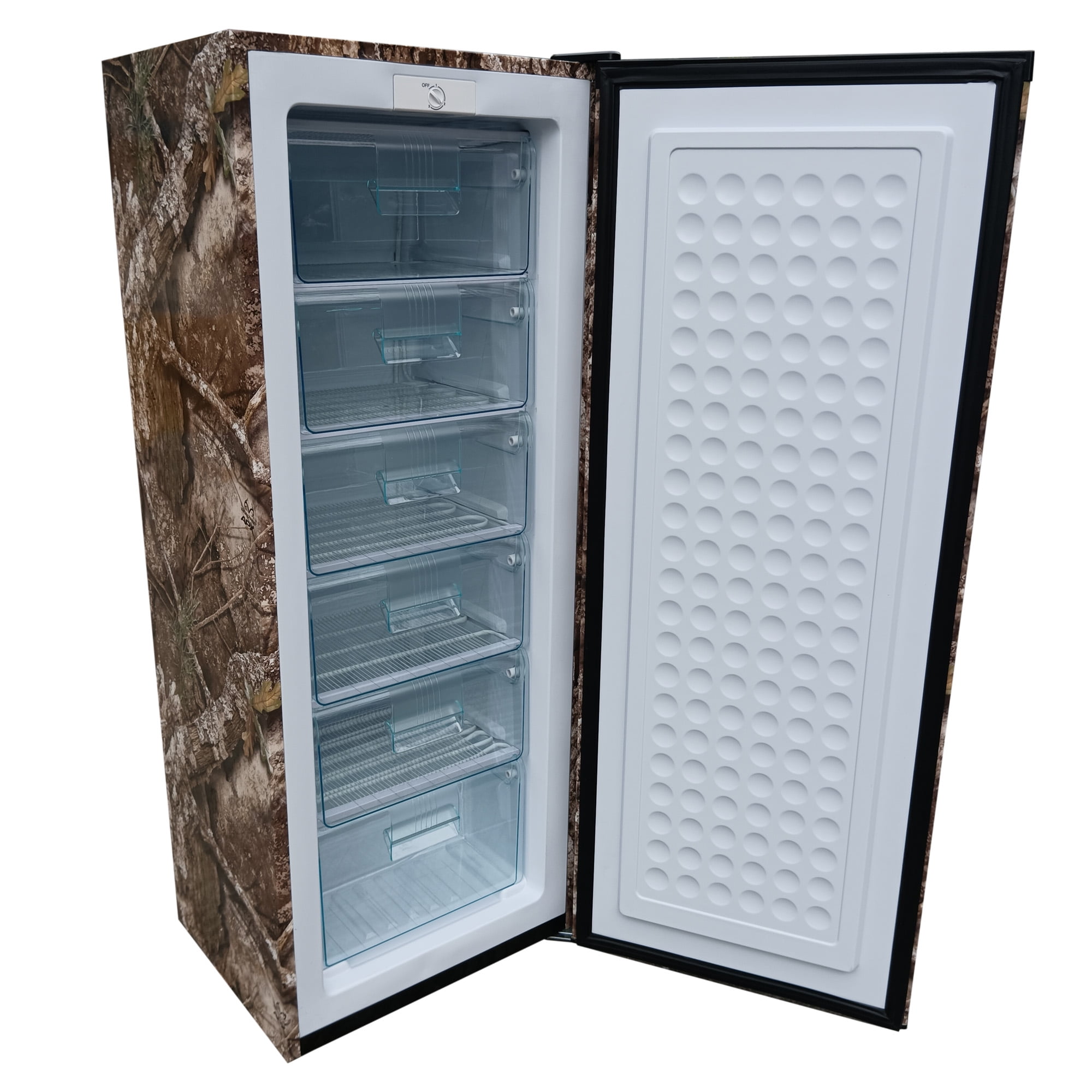 Realtree 7 Cu Ft Upright Freezer, Camouflage – Manual Defrost Freezer for Garage, Hunting, Outdoor Storage, Game Meat Storage