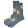 thumbnail image 2 of Couver Men's Cotton Novelty Crew Socks, 3-Pack, Argyle Green Gray Blue, Size 10-13, 2 of 6