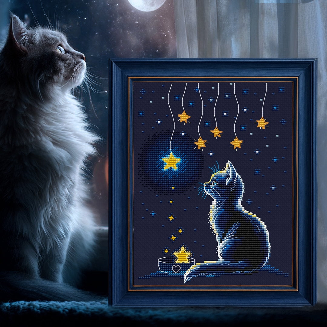 Kitten and Starry Milk BC8115 Counted Cross Stitch Kit