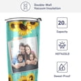 thumbnail image 3 of Personalized Sunflower Coffee Tumbler with Picture Custom Photo Tumbler Cup with Lid and Straw 20oz Gifts Insulated Stainless Steel Travel Coffee Mug for Women, 3 of 5