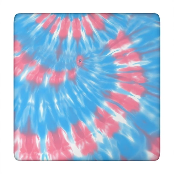 Colorful Tie Dye Pattern Square Fitted Tablecloth with Elastic Edge,Square Table Cover,Washable Elastic Table Cover for Home Kitchen Party Decor 34"x34"