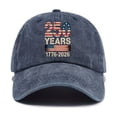 thumbnail image 5 of USA 250th Anniversary Baseball Cap, Patriotic Embroidered and Printed American Flag Dad Hat, Adjustable 4th of July Hat for Men and Women, Freedom Celebration Cap Navy, 5 of 6