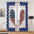 thumbnail image 2 of Kitchen Curtains 84 Inch Length 2 Panels, Independence Day Grommets Window Treatment Curtain, American Flag Leopard Print Love Wooden Thermal Curtains Drapes for Living Room/Bathroom, 2 of 9