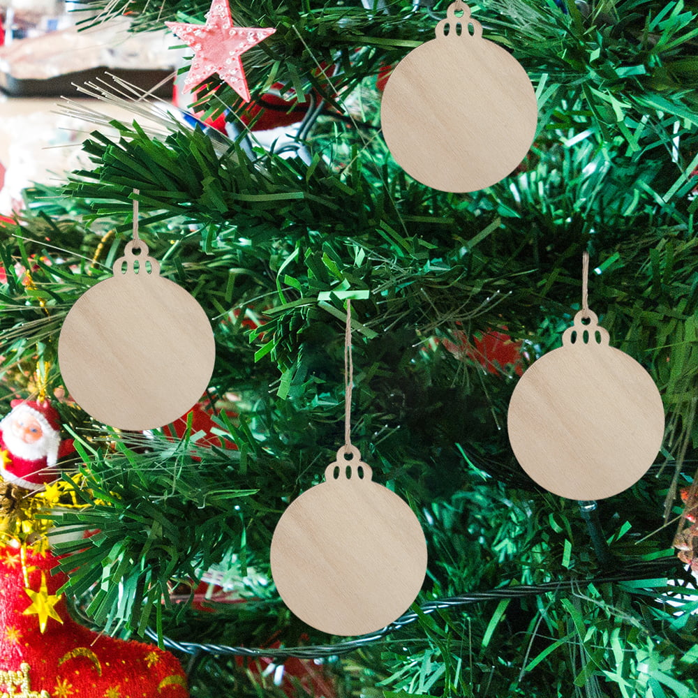 Wood mdf christmas baubles present craft shapes blanks decoration 5 sizes