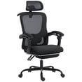 thumbnail image 1 of Ergonomic Mesh Office Chair with Adjustable Headrest and Lumbar Support, Reclining Computer Desk Chair with Retractable Footrest, Black, for Home Office and Study Room, 265 lbs, 1 of 7