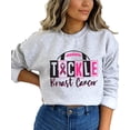 thumbnail image 2 of Tackle Breast Cancer Sweatshirt for Women, Teens & Kids Pink Ribbon Football Game Day Sweater Gray Sweatshirt Adult X-Large, 2 of 4
