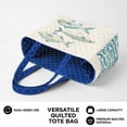 thumbnail image 5 of Pzuqiu Fish Wave Print Large Capacity Quilted Tote Bags for Women, Lightweight Blue Puffer Shoulder Hobo Handbags, Reversible Carry On Bags for Shopping Work Travel Everyday Use, 5 of 7