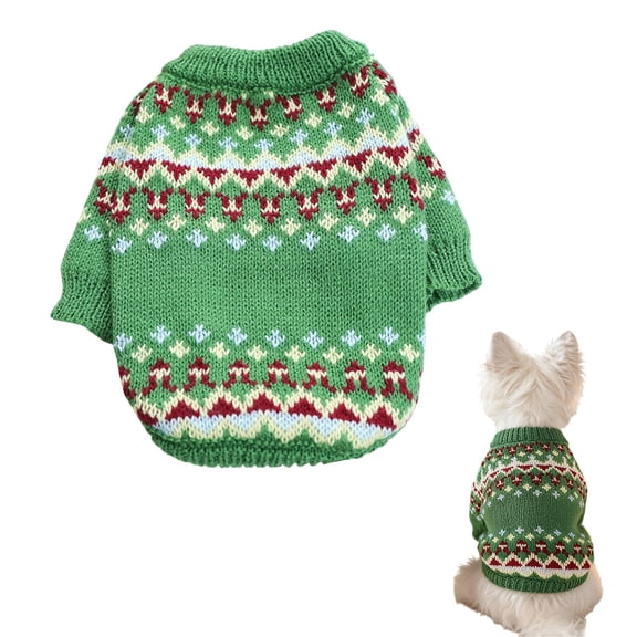 Dog Christmas Sweater Festive Cozy Warm Knit Turtleneck Puppy Pullover for Small Medium Dogs Winter Dog Clothes Pet Clothes Cold Weather