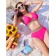 thumbnail image 5 of Conjunto de bikini AI'MAGE para mujer, traje de baño de cintura alta, talla XL, color rosa, 5 of 6