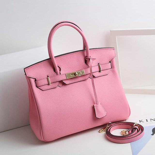 Ladies women leather handbag birkin first layer cowhide leather tote bag commuter crossbody kelly handbag zhangyuxiang LED