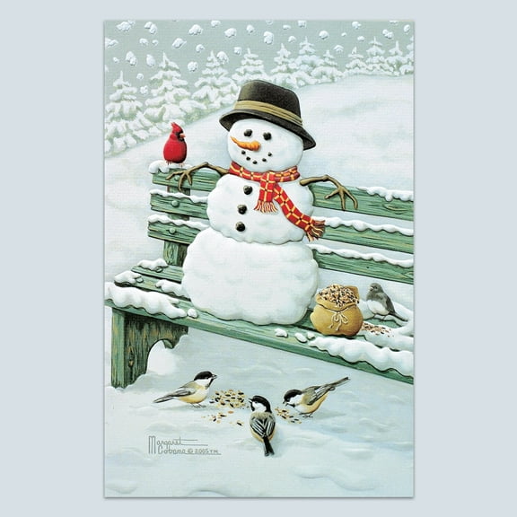Pumpernickel Press Embossed Christmas Greeting Cards Boxed Set – Bench Warmer, 16 Count