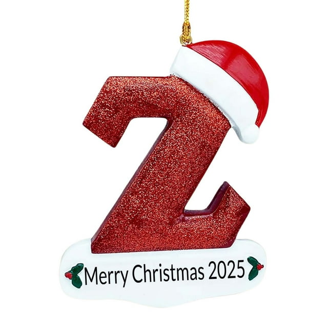 Z 26 Letters Christmas Tree Decoration Pendant Personalized Diy Ornaments Acrylic Material 3 Inch Size For Xmas Tree Hanging Decor Letter Z