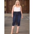 thumbnail image 5 of Womens Dark Indigo Stretch Denim Pencil Skirt With Front Slit, 5 of 5