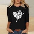 thumbnail image 2 of VKOYWKM Heart Shirts Women Valentines Day T-Shirts Heart Graphic Tees Tops 3/4 Sleeve Casual Crew Neck Love Heart T-Shirts Happy Valentines Day Blouses, 2 of 5