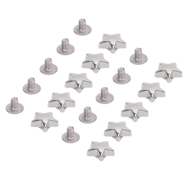 Leather Rivets Screws Set Zinc Alloy Star Rivets and PH Screws for Leathercraft Projects Belts Handbags Shoes Clothing 50 Sets