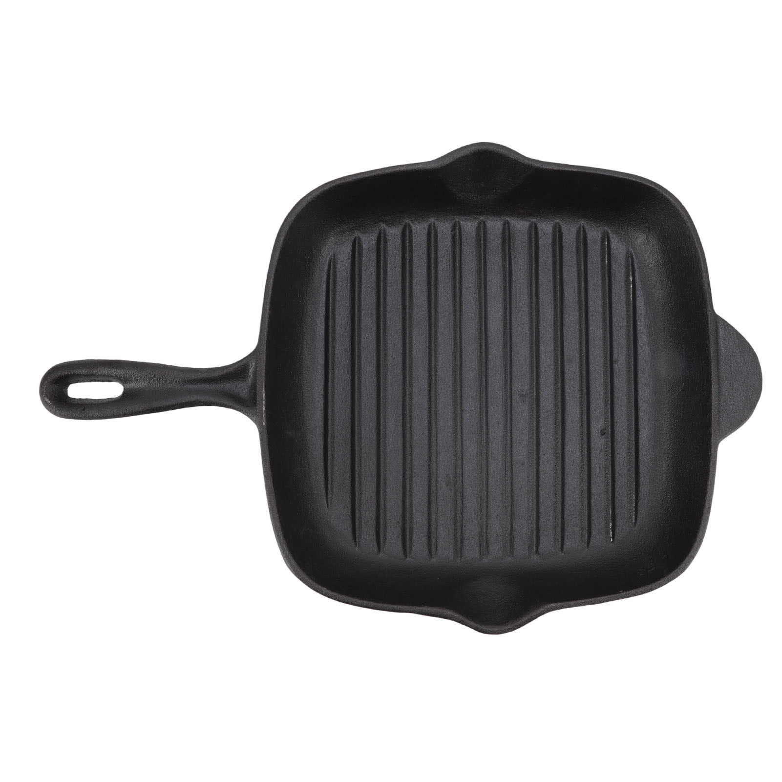 YAHHU Premium Cast Iron Grill Pan 10.2 Inches / 26 CM Square Steak Skillet for Home Camping and Restaurant Baking Grilling