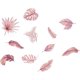 thumbnail image 1 of Juego de 2 hojas de calcomanías de pared con plantas tropicales rosas, hojas de palma, vinilo decorativo, arte de pared DIY, 1 of 8