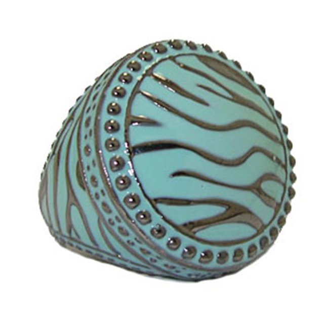 Bague Mode Haute en Époxy Turquoise Léger