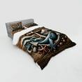 thumbnail image 2 of Ambesonne Nautical Bedding Set 4 Pcs, Rustic Maritime Anchor Art, King, Cocoa and Slate Blue, 2 of 2