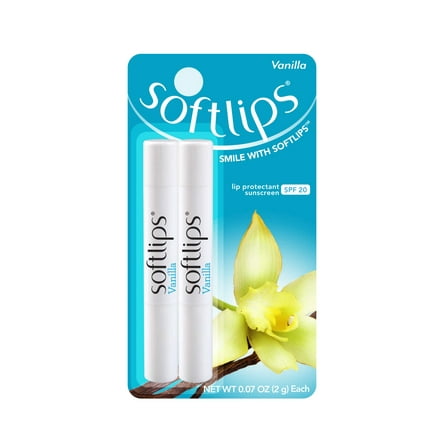 Softlips Lip Balm, Vanilla, 0.07 Oz, 2 Ct