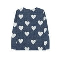 thumbnail image 4 of Craaazy Women's Loose Love Prints Valentines Shirts Casual V-neck Long Sleeve Tops Gifts, 4 of 4