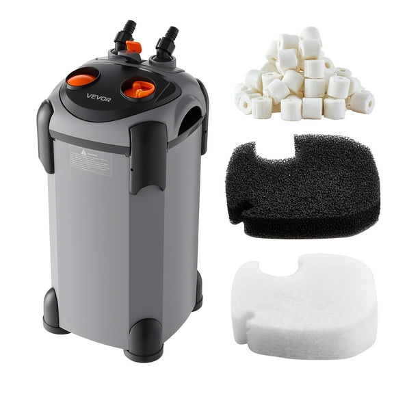 VEVOR 224.5GPH Canister Filter, 3-Stage External Aquarium Filter with Powerful Pump, Quite Water Circulation Cleaning Machine with Media for Fish Tanks and Aquariums Up to 55 Gallons, for Freshwater