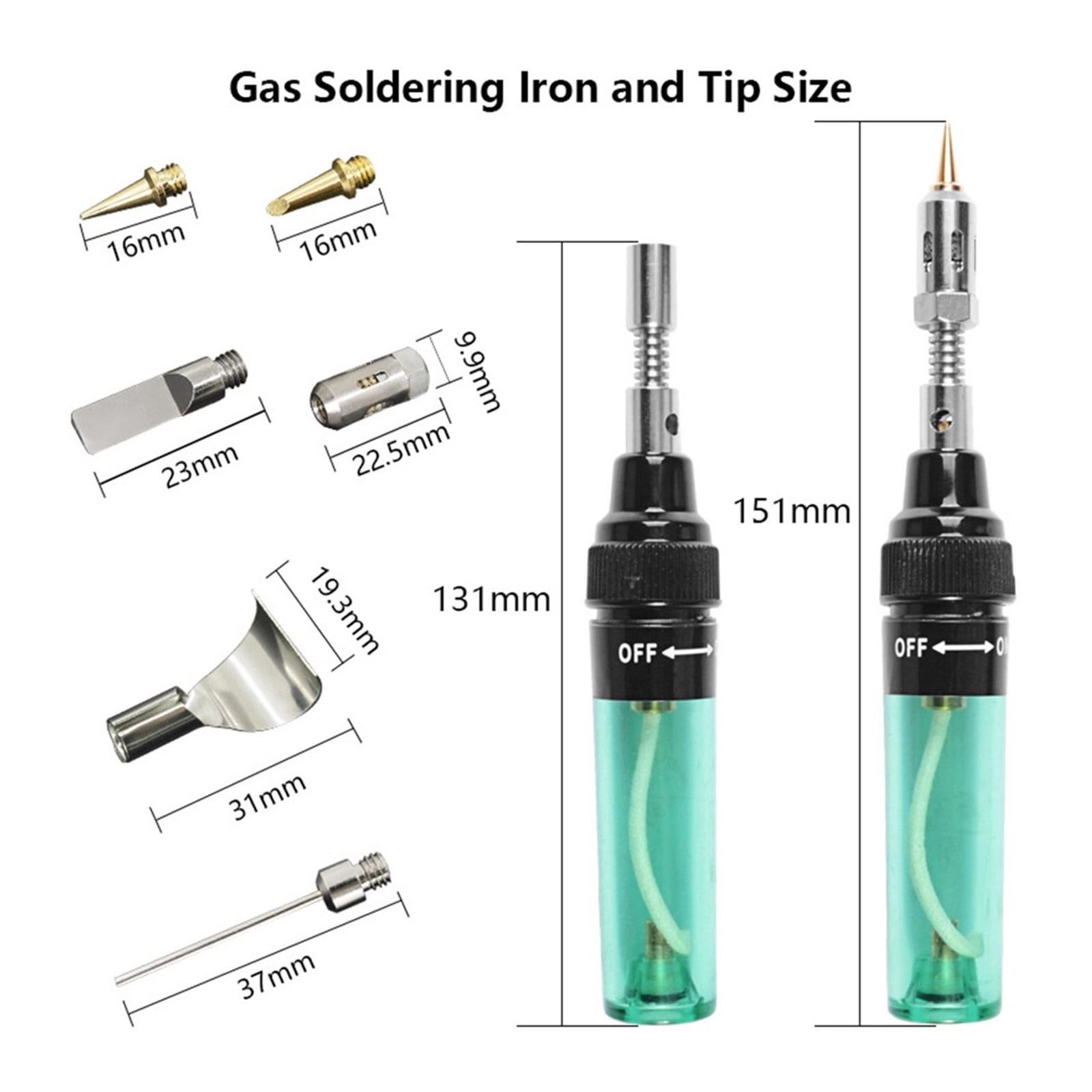 14 In1 Portable Soldering Iron Kit 1300 Butane Welding Pen Burner Blow Torch Gas Welding Soldering Iron Butane Tip Tool ,Internally Heated