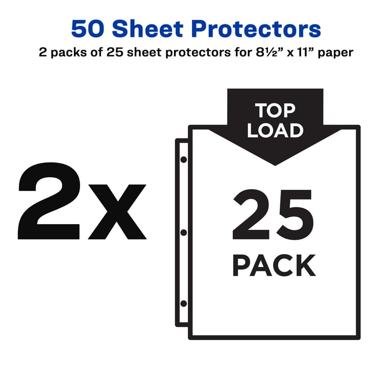 Avery Quick Top & Side Loading Sheet Protectors, Letter, Diamond Clear, 50/Box
