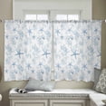 thumbnail image 4 of Coastal Coral Semi Sheer Curtains 45 Inch Length 2 Panels Set, Ocean Starfish Blue Conch Summer Sea Sheer Kitchen Curtain Privacy Voile Window Curtain for Living Room Bedroom Rod Pocket Drapes, 4 of 7