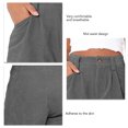thumbnail image 4 of Pantalones cortos para mujer, cintura media, color puro, suaves, transpirables, sueltos, pantalones cortos para citas y trabajo, 4 of 5
