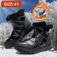 thumbnail image 2 of Botas de nieve de moda para mujer, de tela de invierno, planas, con cremallera, para mantener el calor, botas cortas cómodas, zapatos de invierno para mujer, botas con lazo, 2 of 5