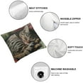 thumbnail image 4 of Nawypu Blend Sleepy Cats Pattern Cushion Cover  Pillowslip Square Decorative Throw Pillow Case 2pcs, 4 of 6