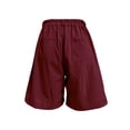 thumbnail image 6 of Fnooota Bermuda Shorts for Women, Relaxed Fit Summer Multi-pocket Straight-leg Womens Cargo Shorts Wine Size M, 6 of 8