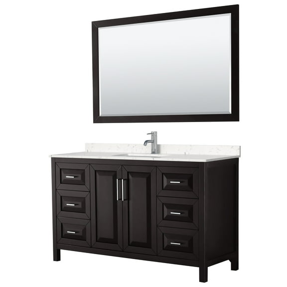 Wyndham Collection Wcv252560s-Vca-M58 Daria 60" Free Standing Single Basin Vanity Set -
