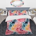 thumbnail image 2 of DESIGN ART Designart "Watercolor Eccentricity Pink And Blue I" Blue Modern Bed Cover Set With 2 Shams King, 2 of 5