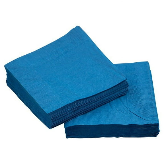 JAM Paper Small Beverage Napkins, 5 x 5, Blue, 200/Pack