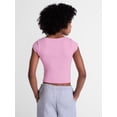 thumbnail image 3 of Weekend Academy Girls Seamless Rib Knit Top with Short Sleeves, Sizes 4-18, 3 of 5