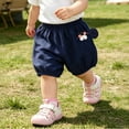 thumbnail image 4 of Twczz Baby Boys Harem Shorts- Soft Cotton Cute Baggy Elastic Waist Play Shorts Dark Blue Size 9-12 Months, 4 of 6