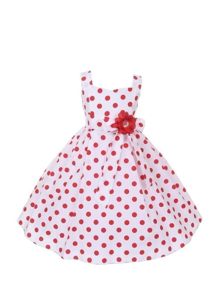 girls red polka dot dress