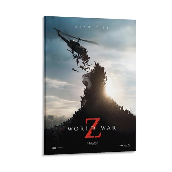 World War Z Classic Movie Poster Wall Art Poster Gifts Bedroom Prints Home Decor Hanging Picture Canvas Painting Posters 24x36inch(60x90cm)