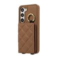 thumbnail image 4 of Crossbody Wallet Case for Samsung Galaxy S22 with Make-up Mirror, PU Leather Lanyard Purse Magnetic Clasp Card Holder, Flip Kickstand Shockproof Phone Cover for Samsung Galaxy S22, Brown, 4 of 7