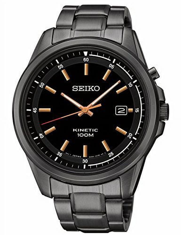 SEIKO セイコー 腕時計 メンズ 黒色 43-7100 Seiko Men's Kinetic Black IP Steel and Dial - Walmart.com